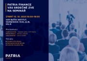 Setkání s analytikem a makléřem Patria Finance již zítra ve Zlíně. Poslední volná místa!