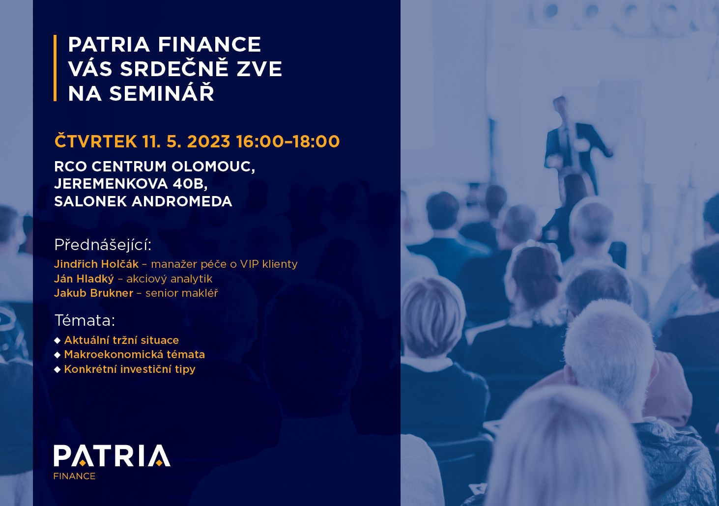 analytik makléř Patria Olomouc