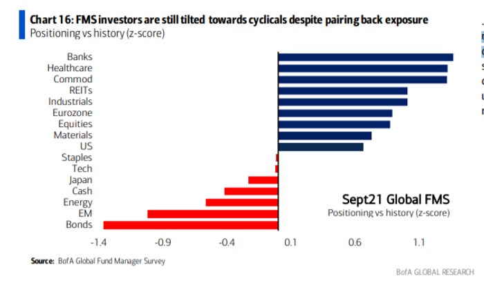 Bank of America Global Fund Managers Survey II, září 2021, Patria