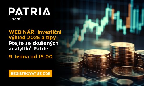 Webinář s analytiky Patrie k Investičnímu výhledu pro rok 2025 již tento čtvrtek 9. ledna