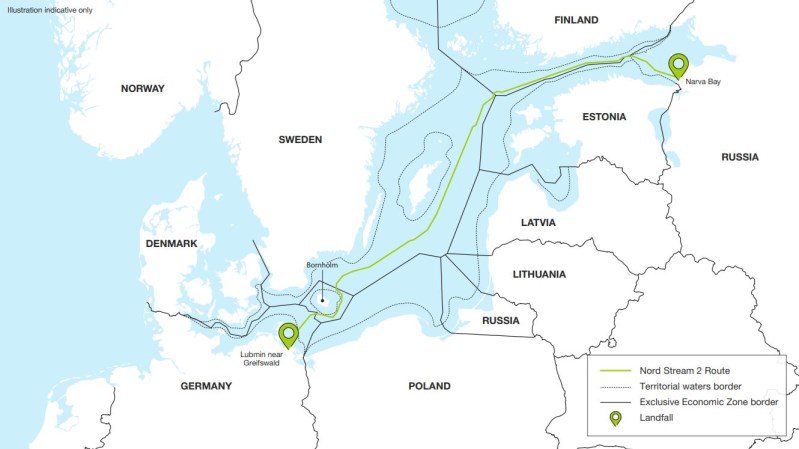Nord Stream Rusko sankce mapa
