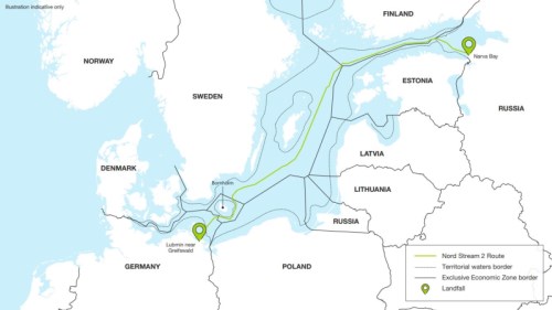 Nord Stream Rusko sankce mapa