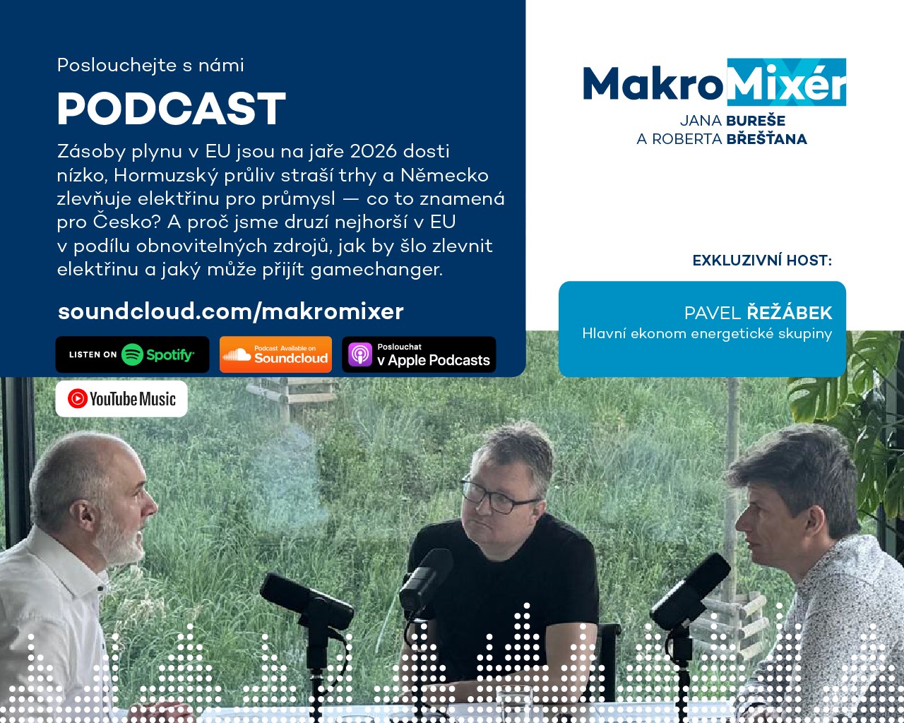 MakroMixér: Energetické trhy nejsou v panice, bezemisní zdroje tlačí ceny dolů. Pavel Řežábek o plynu, elektřině a konci uhlí