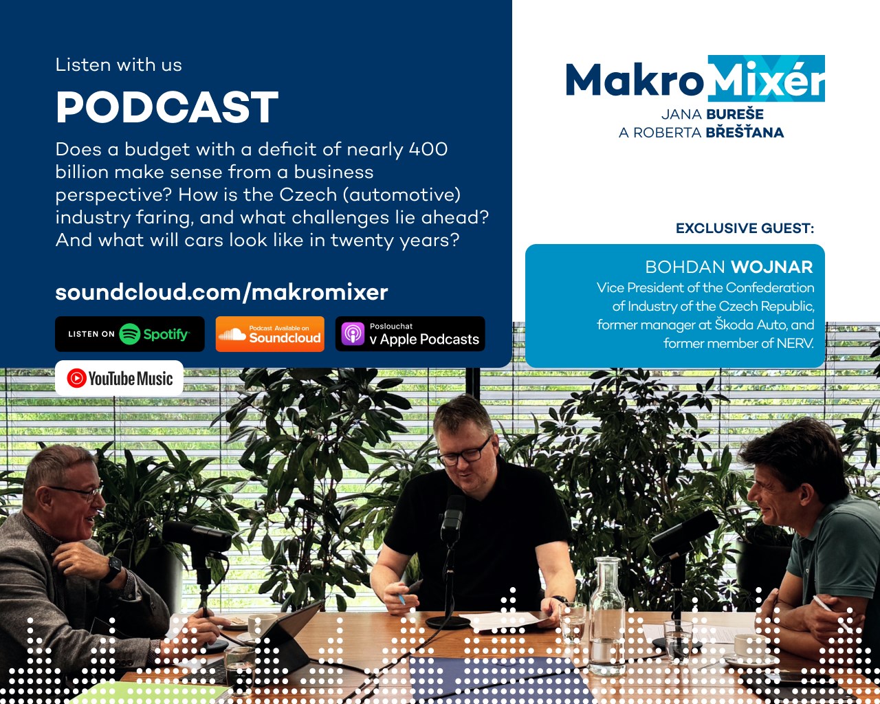 PODCAST MakroMixér: Automobilky pod tlakem, rozpočet bez priorit. Co podle Bohdana Wojnara brzdí Česko?