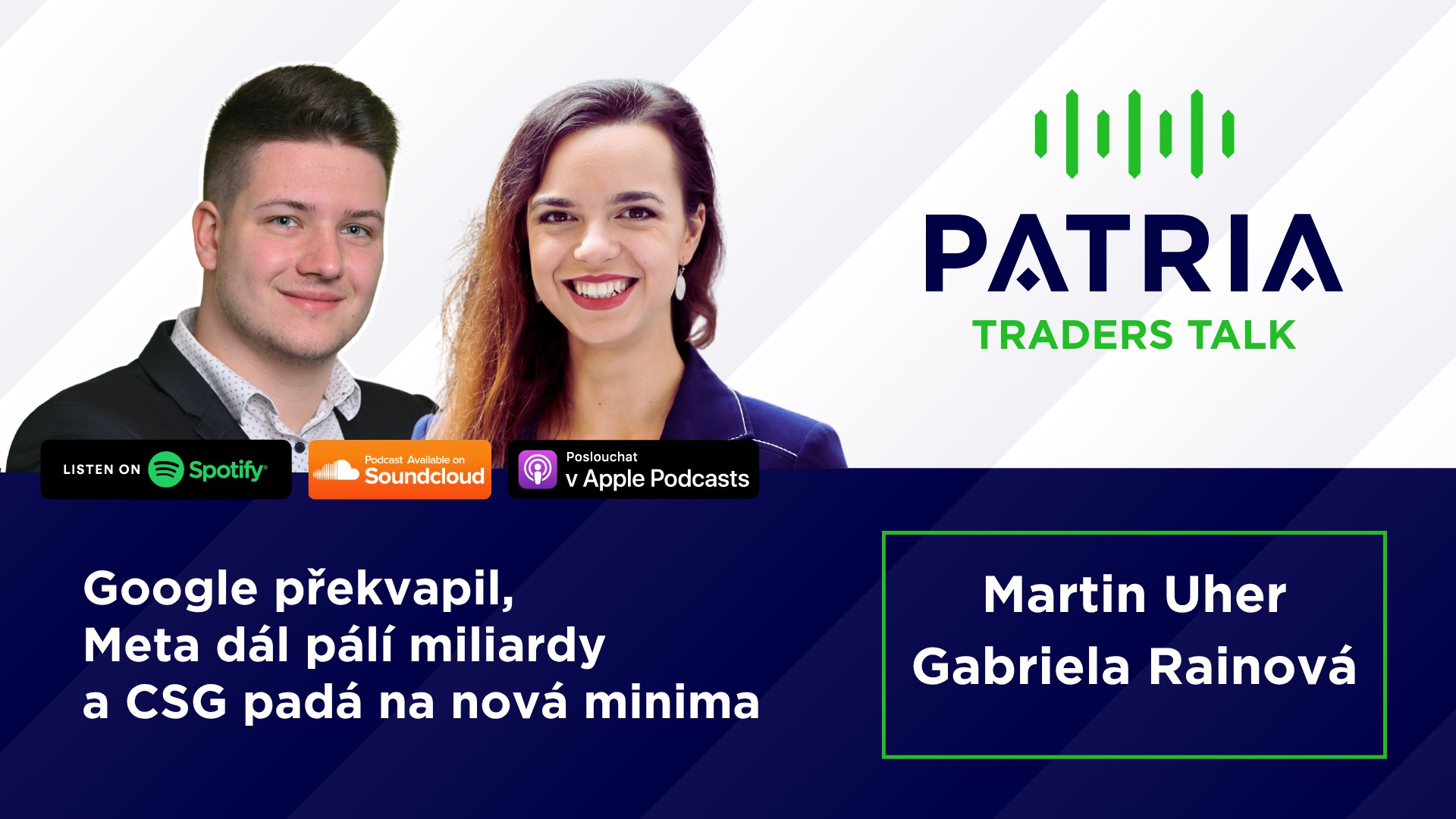 Traders Talk: Google překvapil, Meta dál pálí miliardy a CSG padá na nová minima