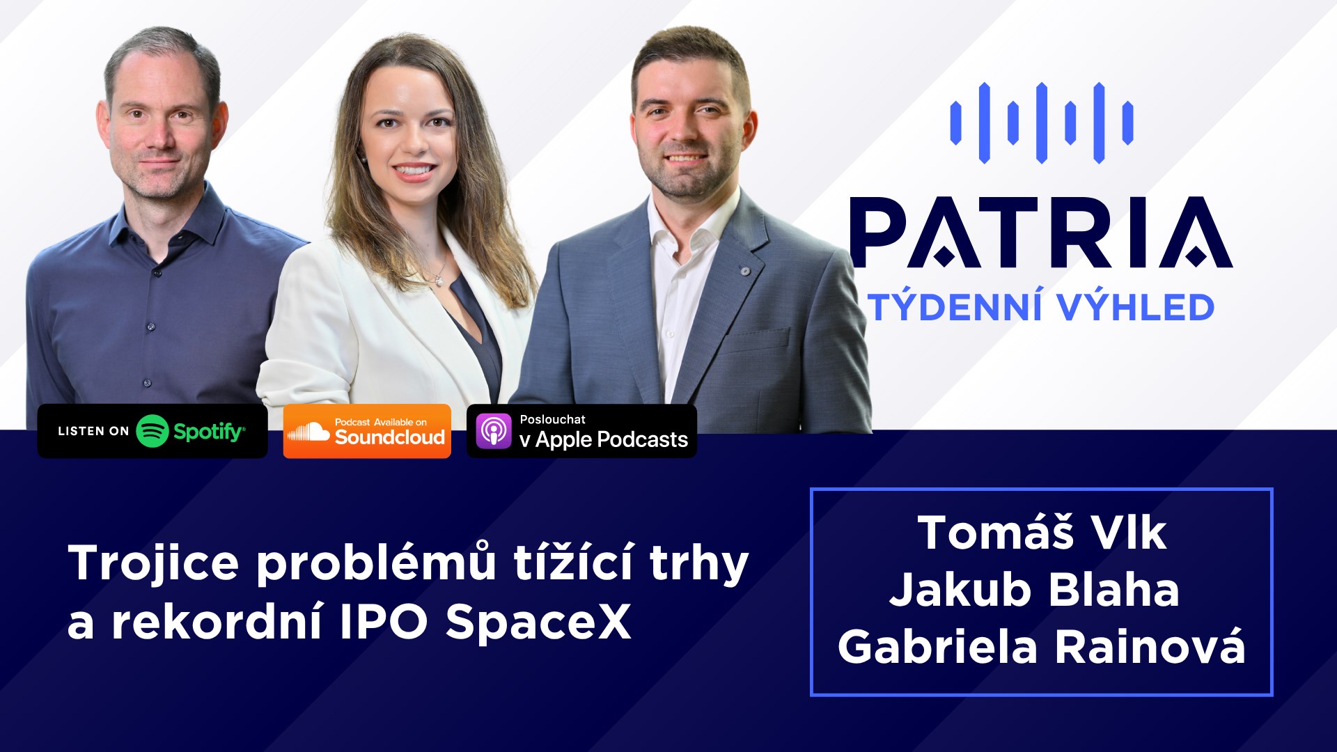 PODCAST Týdenní výhled: Trojice problémů tížící trhy a rekordní IPO SpaceX