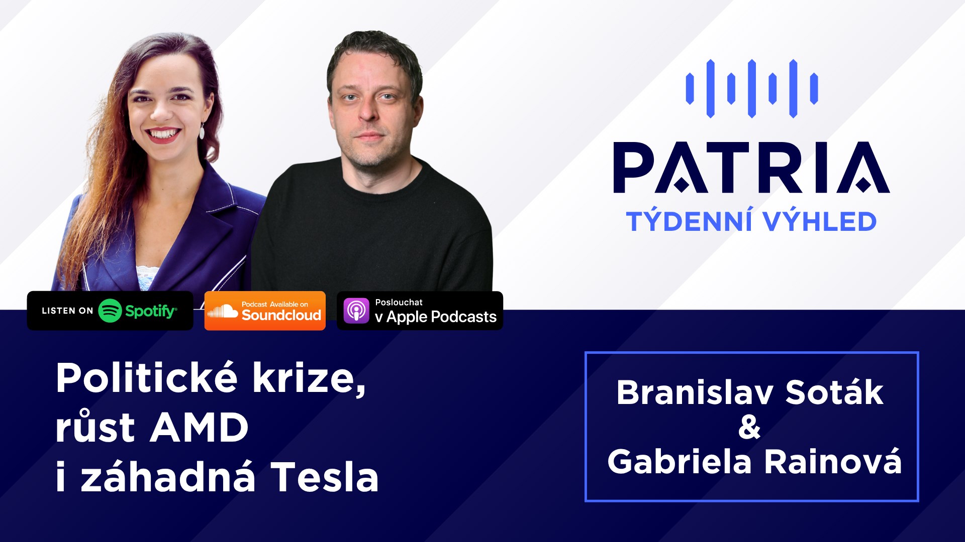PODCAST Týdenní výhled: Politické krize, růst AMD i záhadná Tesla