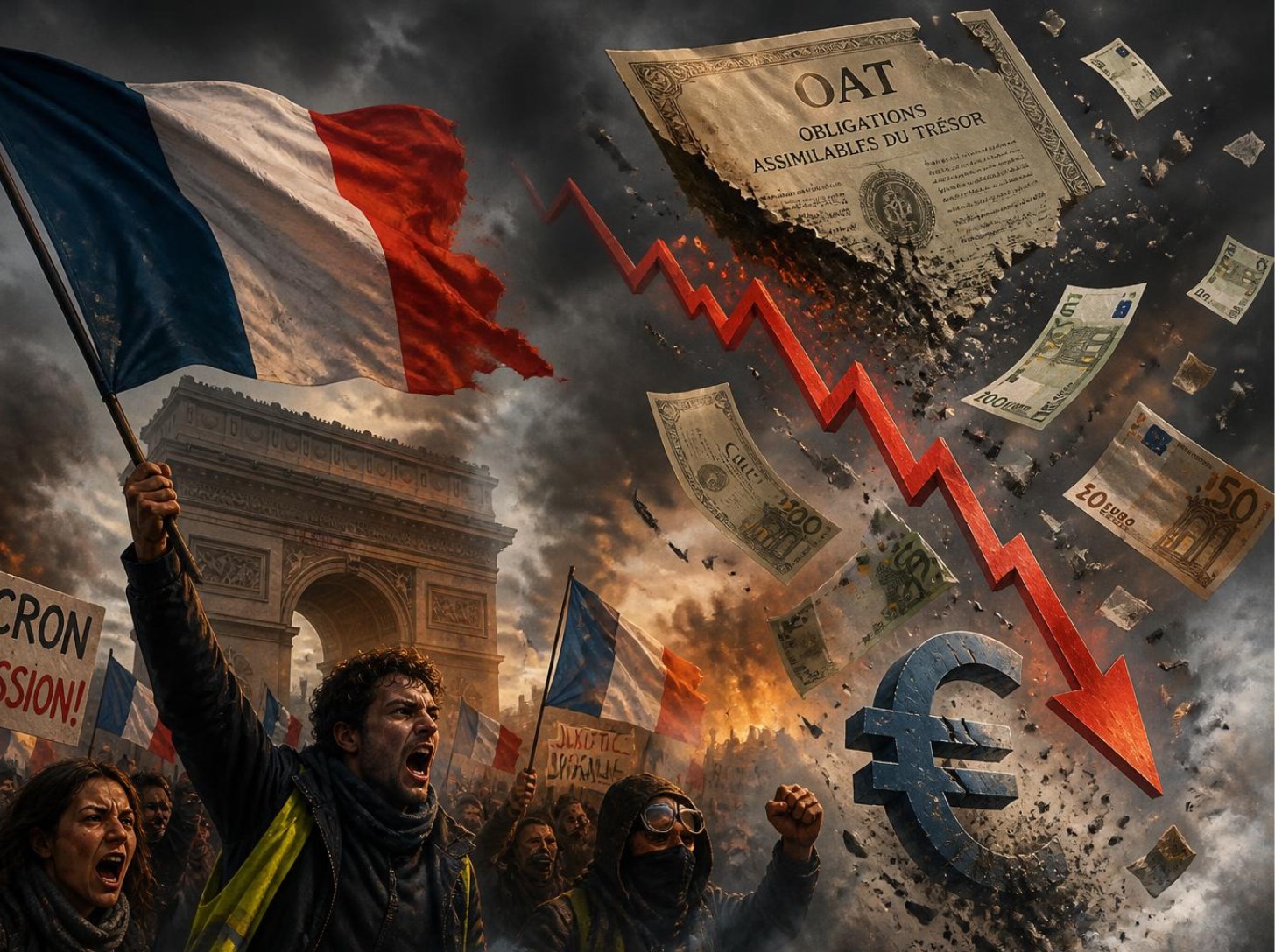 Násilné protesty ve Francii zvyšují nervozitu. Dopadají i na dluhopisy a euro