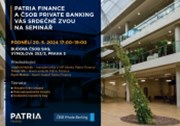 Poslední místa - setkání s analytikem a makléřem Patria Finance v v Praze již DNES