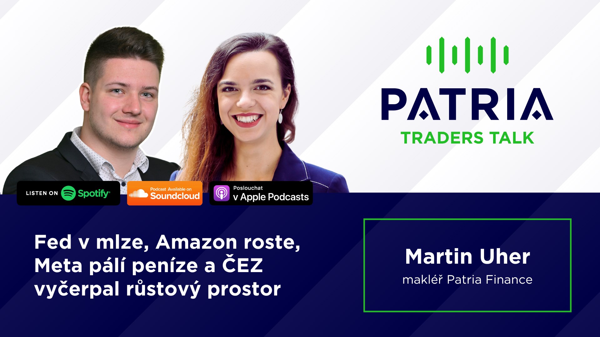 Traders Talk: Fed v mlze, Amazon roste, Meta pálí peníze a ČEZ vyčerpal růstový prostor